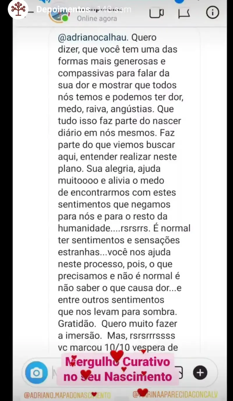 Depoimento participante